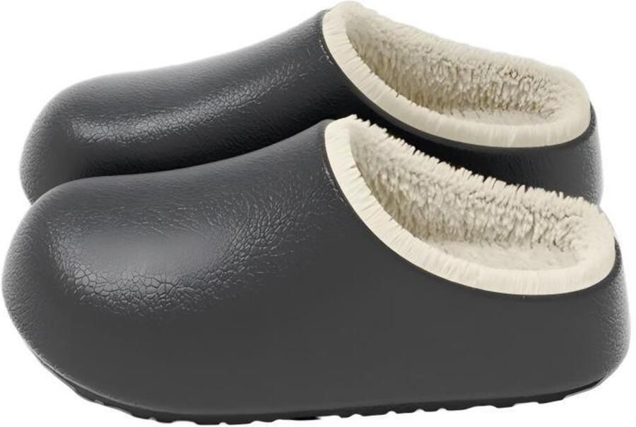 Waterdichte winterslippers Pluche voering Antislip & warm Geschikt voor binnen & buiten Unisex Onderhoudsvriendelijk Zwart ??37