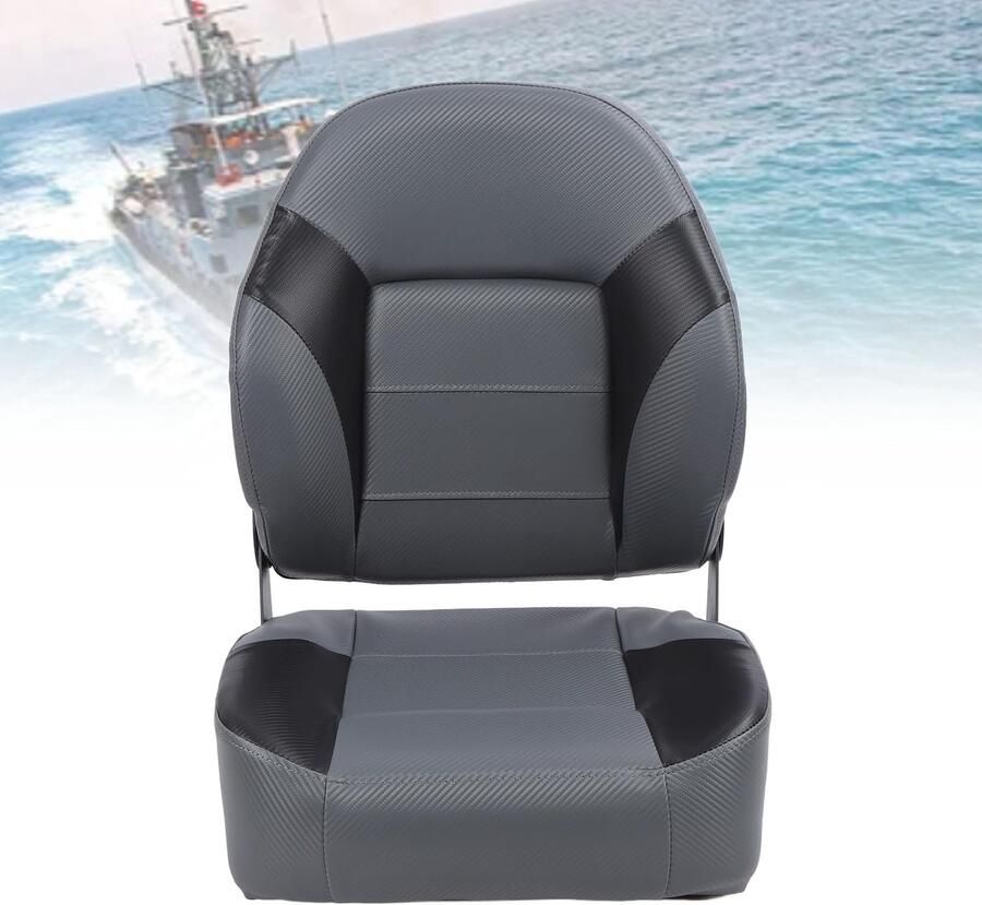 Waterzonwering Comfortabele Bootkapiteinstoel Opvouwbare Bootstoel met 2-delige Set Bevestigingsaccessoires voor Jachten Vissersboten Ponton Cruiseschepen