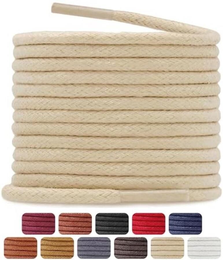 Waxed Water-Resistant Shoelaces ø2.5mm Replace t Shoelaces for Leather and Formal Shoes Pack of