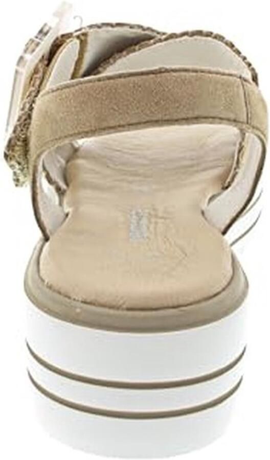 Wedge Sandalen Beige Slipvast en Verstelbaar