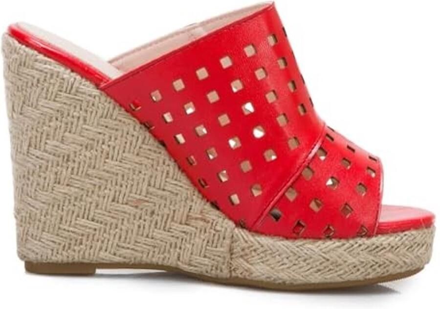 Wedge Sandals Open Heel Rood