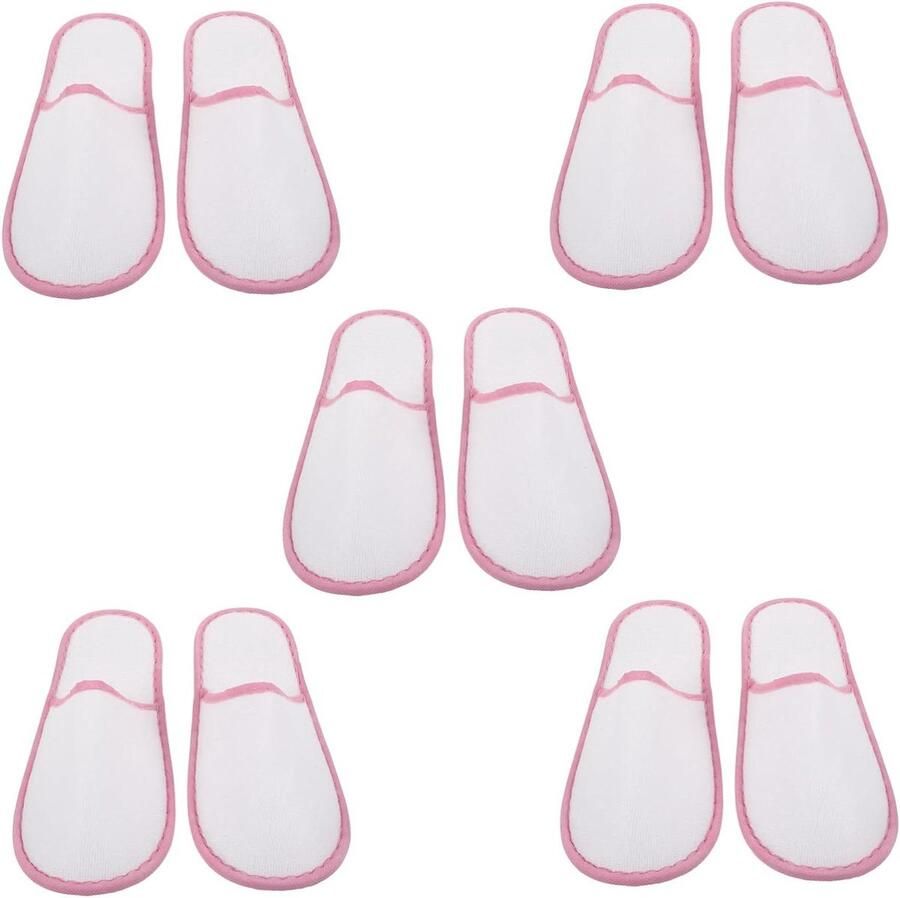 Wegwerp Pantoffels Gasten Slippers Comfort Thuis Antislip Zool 5 Paar Roze