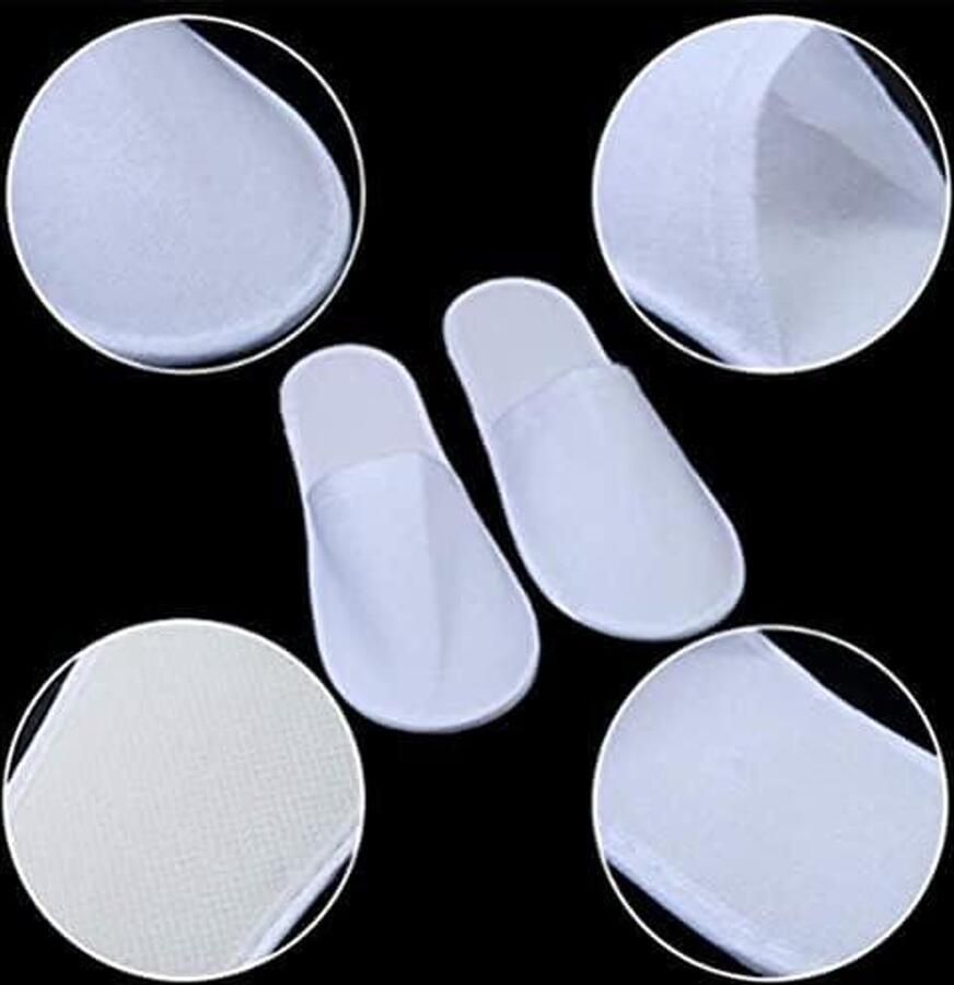 Wegwerp pantoffels voor gasten 1 paar antislip huispantoffels zachte dikkere katoenen zool witte reispantoffel uniseks spa-pantoffels