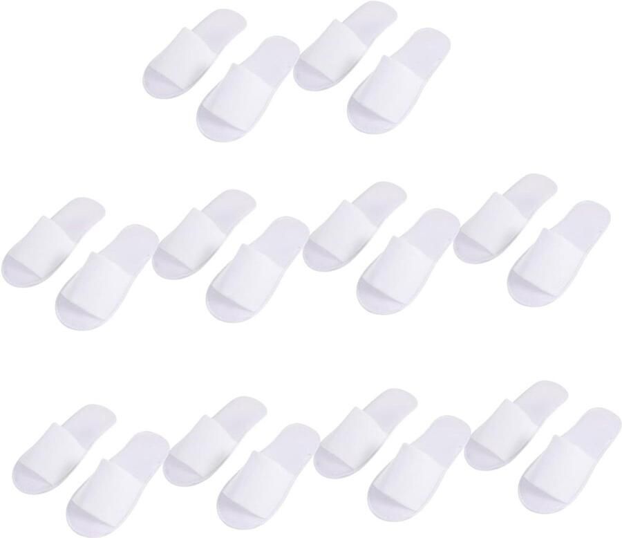 Wegwerp Slippers Comfortabele Pantoffels Gasten Ontvangen Geribbelde Stof 10 Paren Wit