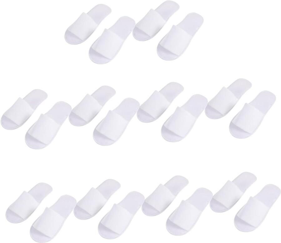 Wegwerp Slippers Gasten Pantoffels Thuisgebruik Comfortabel Geribbeld 10 Paren Wit