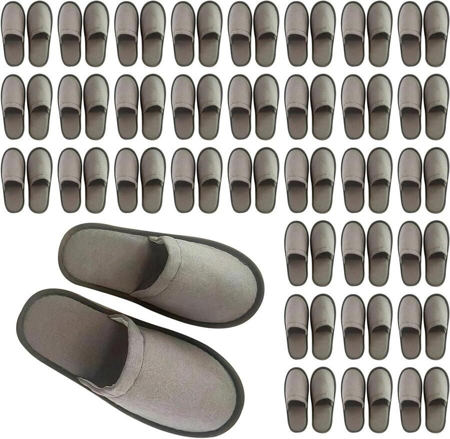 Wegwerp Slippers Gasten Slippers Comfort Thuis Antislip Zolen 30 Paren Grijs