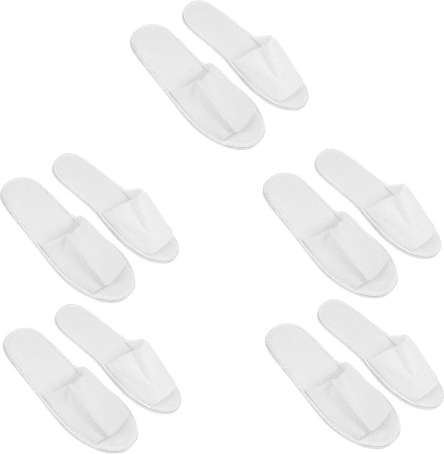 Wegwerp Slippers Gasten Slippers Reizen en Logeren Gesloten Teen 30 x Wit