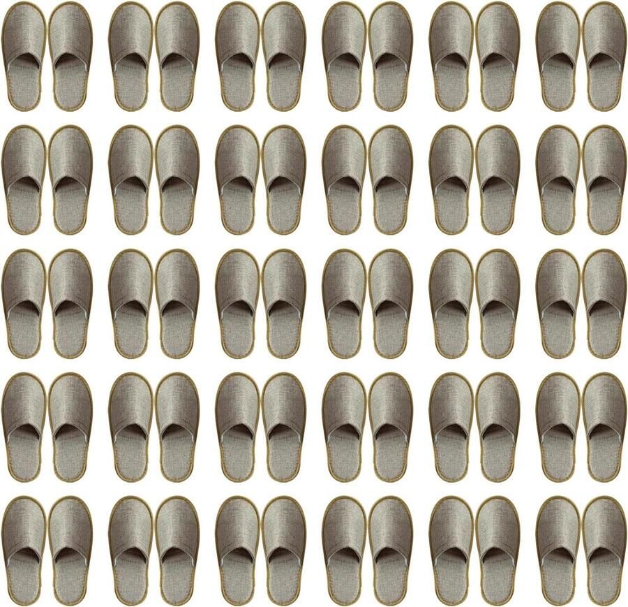 Wegwerp Slippers Hotel Pantoffels Spa Reizen en Ontspanning Antislip Zachte Zool 30 Paren Linnen Geel