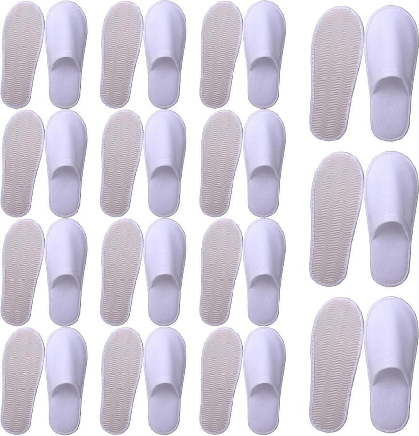Wegwerp Spa Pantoffels Gasten Slippers Gasten Comfort Antislip Zolen 15 Paren Wit
