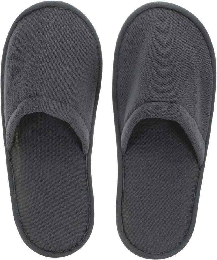 Wegwerp Spa Slippers Gasten Pantoffels Comfortabel Thuis Versterkte Binnenlaag 6 Paren Diepgrijs