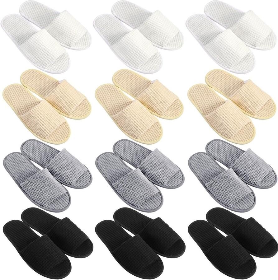 Wegwerp Spa Slippers Gasten Slippers Thuisgebruik Open Teen 12 paar Wit