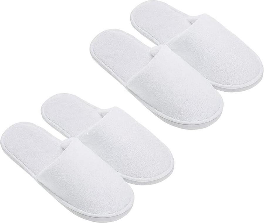Wegwerp Spa Slippers Hotel Pantoffels Gasten Voeten Comfort Gesloten Teen 2 paar Wit