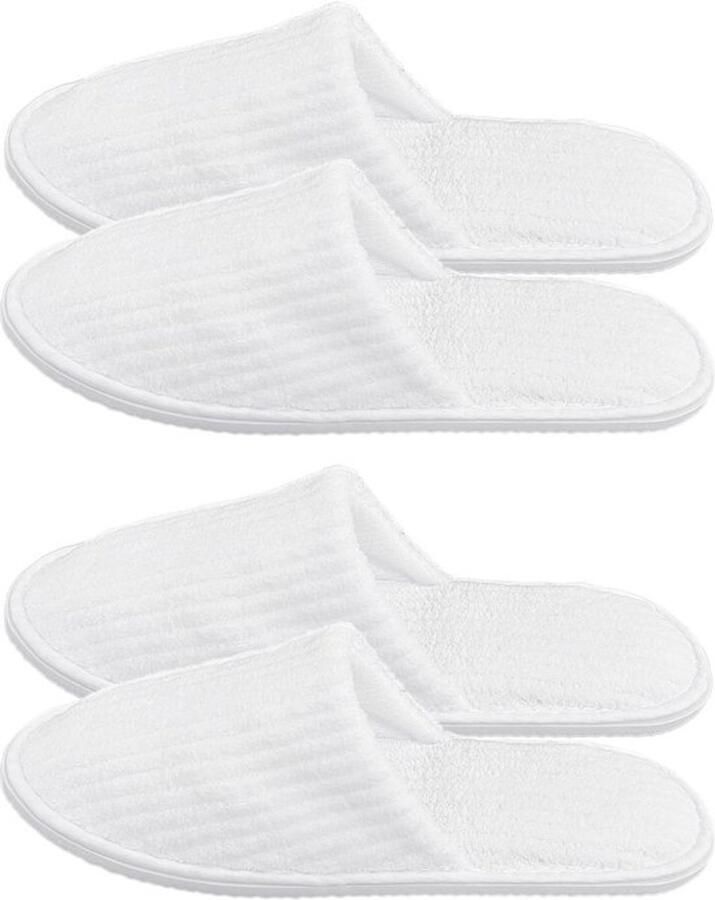 Wegwerppantoffels 2 Paar Unisex Grote Pantoffels Wasbaar Fluwelen Slippers Antislip EVA-zool Comfortabel en Duurzaam