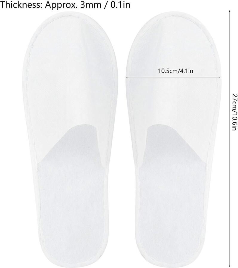 Dailygoods- Wegwerpslippers 50 Paar Antislip Badstof Draagcomfort Hygiënisch Geschikt voor Hotel Spa Hotel Slippers