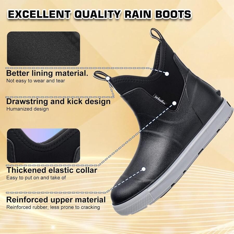 Wellington laarzen mannen 6-10.5UK korte enkellaarzen lichtgewicht rubber anti-slip waterdichte tuinlaarzen ShopVlot
