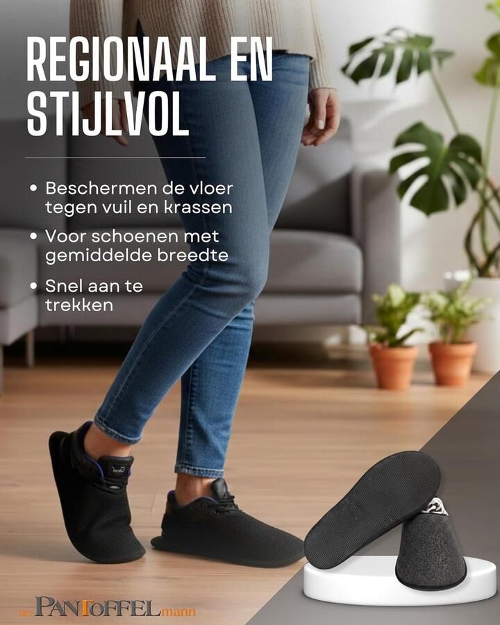 Werkpantoffels met ABS-zool I ??48 I Vilten oversloffen voor vakmensen I Beschermen vloeren tegen vuil & krassen I Comfortabele gastenpantoffels