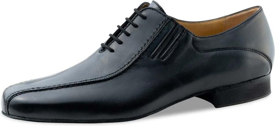 Werner Kern 28017 Pesaro Heren Dansschoenen Uniek model met stiksels Zwart Nappa Lamsleer Ballroom Latin Tango Salsa Werner Kern Zwart
