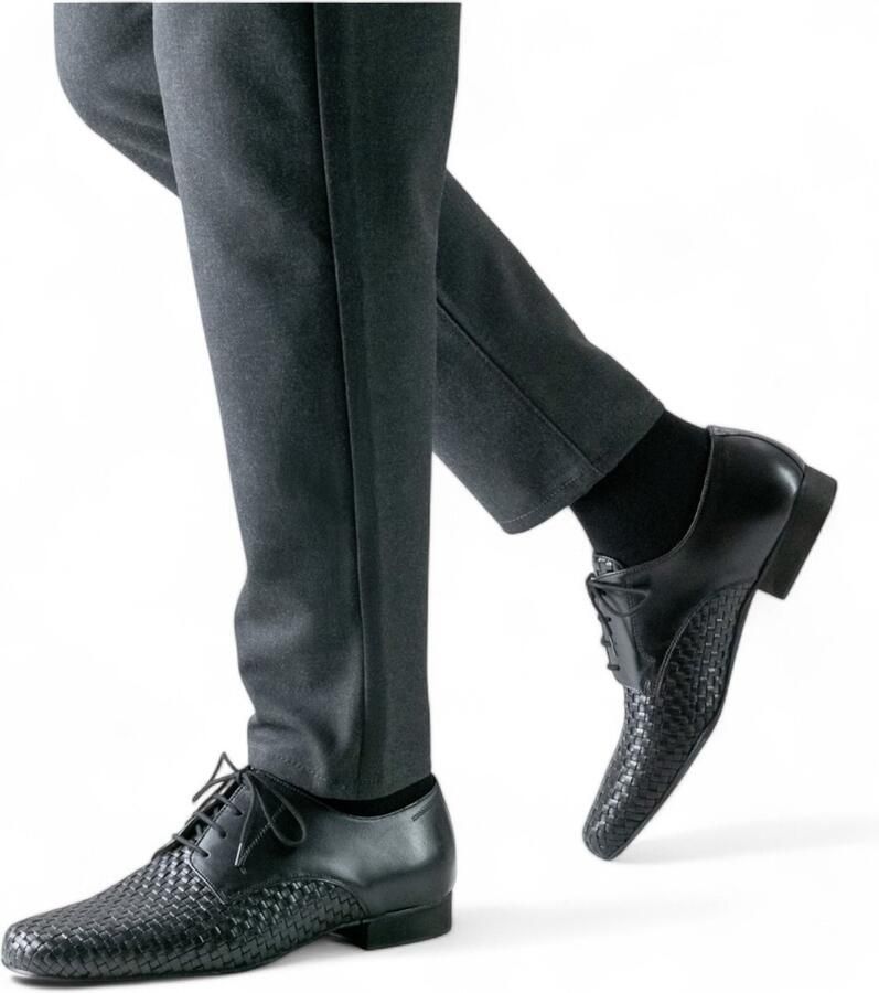 Werner Kern 28018 Como Dansschoenen Heren Lederen Herenschoenen Zwart met patroon Suède zool Salsa Latin Ballroom Tango Werner Kern Zwart
