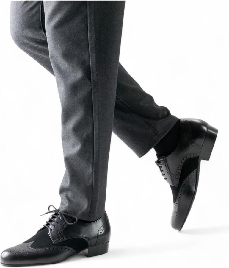 Werner Kern 28023 Udine Heren dansschoenen Zwart Nubuck en Nappa Leer Chique Herenschoenen Salsa Tango Latin Ballroom Werner Kern Zwart