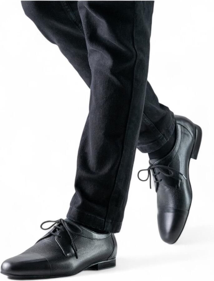 Werner Kern 28049 Treviso Heren Dansschoenen Zwart Geperforeerd Leer Suède zolen Lichtgewicht Salsa Ballroom Latin Werner Kern Zwart