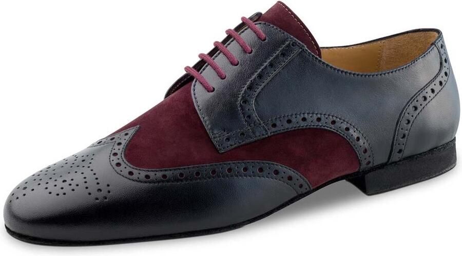 Werner Kern 28053 Firenze Heren Dansschoenen tweekleurig Zwart leer en bordeaux rood suède Suede Zolen Tango Salsa Latin Ballroom Werner Kern Zwart Bordeaux