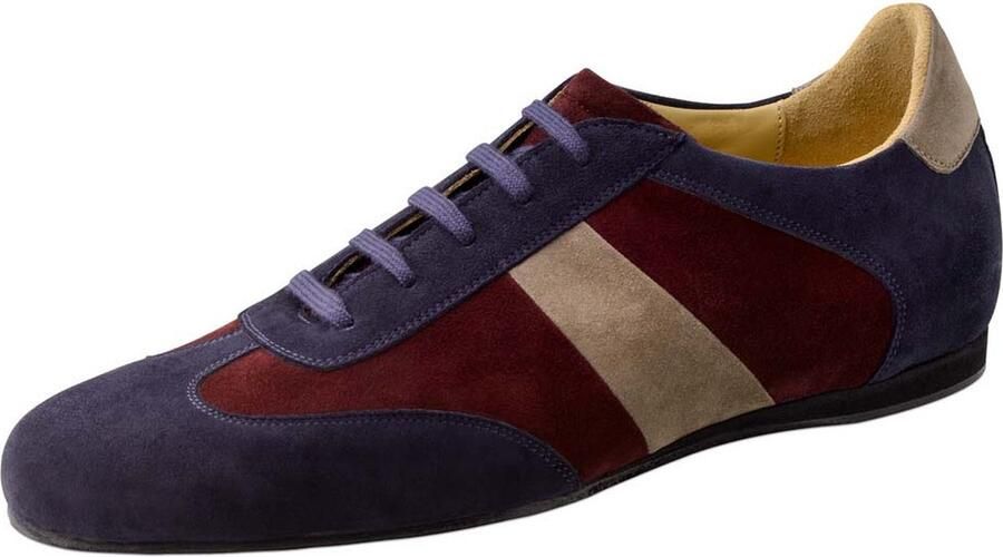 Werner Kern 28061 Bari Heren Dansschoenen met Uitneembaar Voetbed Danssneakers Heren Suede Ballroom Social Latin Salsa Werner Kern Beige Blauw Rood