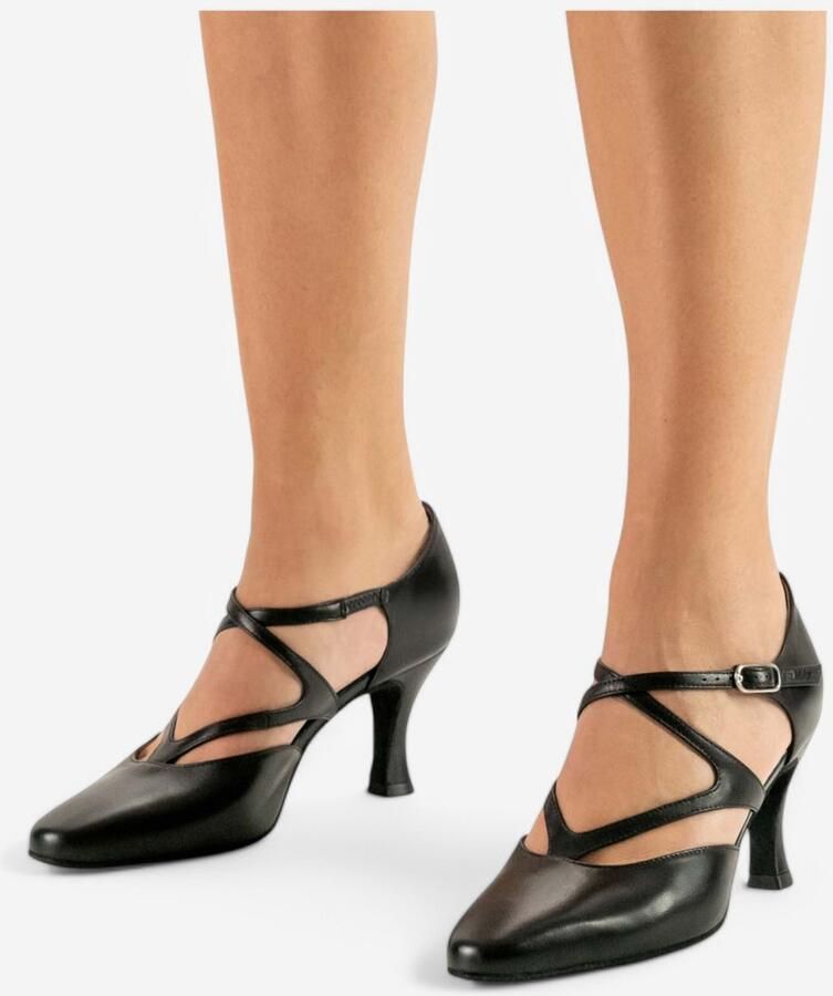 Werner Kern Fabiola Gesloten dames dansschoenen Hoge hak dansschoenen Suède zool Grip op de dansvloer Spitse neus Salsa Tango Ballroom Stijlen Werner Kern Zwart