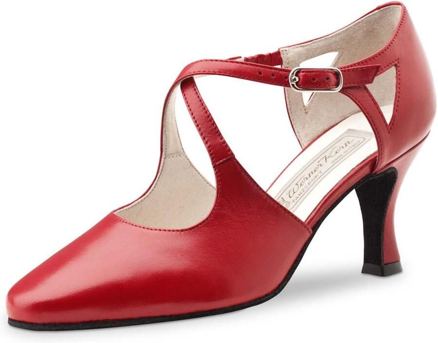 Werner Kern Ines Rode Dansschoenen voor Dames Danshakken Leer Dichte neus Hoge hak Tango Ballroom Latin Salsa schoenen Werner Kern Rood