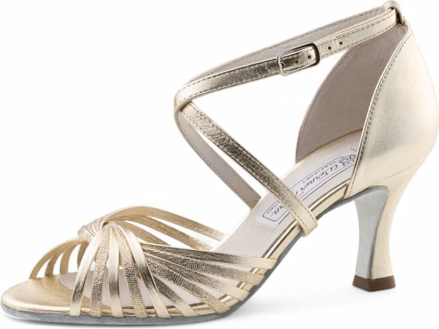 Werner Kern Mary Dames Dansschoenen Goud Metallic Leer Flare Hak Suede Zolen Salsa Latin Kizomba Bachata Werner Kern Goud
