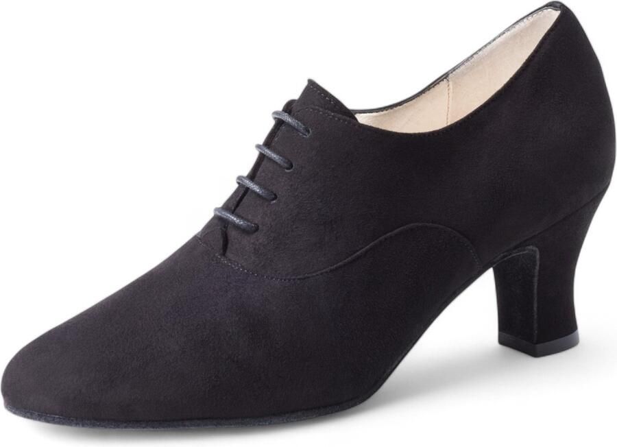 Werner Kern Olivia 60 Dansschoenen Dames Zwart Suède Veterschoenen Suède Zool Ballroom Latin Salsa Tango Trainingsschoenen Werner Kern Zwart