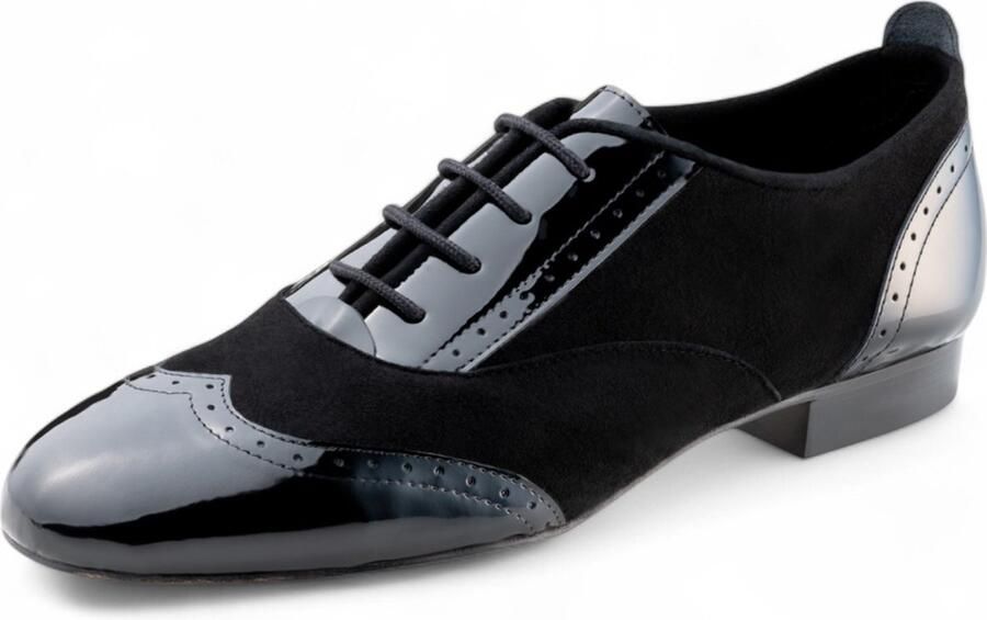 Werner Kern Taylor Dames Dansschoenen met veters Zwarte Suede Lakleer Dansschoenen voor Swing Boogie Rock n Roll Salsa Stabile hak van Werner Kern Zwart