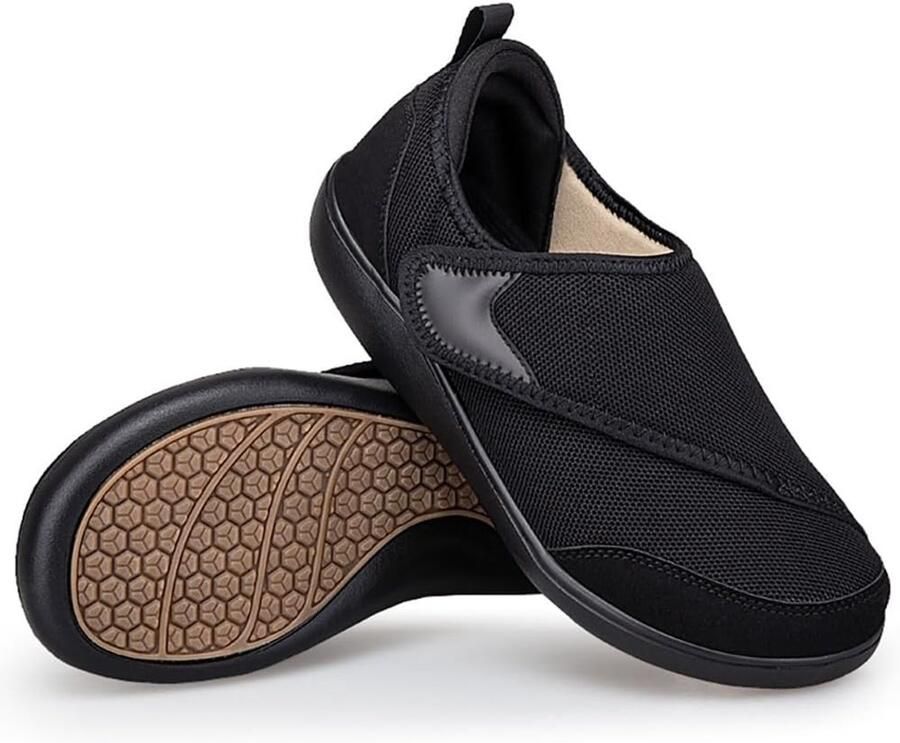 Wide Diabetische Schoenen Lichte ademhalingsactieve slipvaste orthopedische onderschoenen met kleedsluiting Senioren wandelschoenen