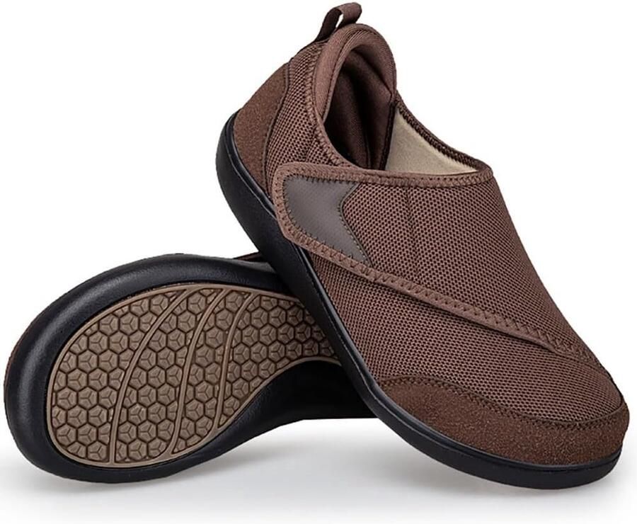 Wide Diabetische Schoenen Lichte ademhalingsactieve slipvaste orthopedische onderschoenen met kleedsluiting Senioren wandelschoenen