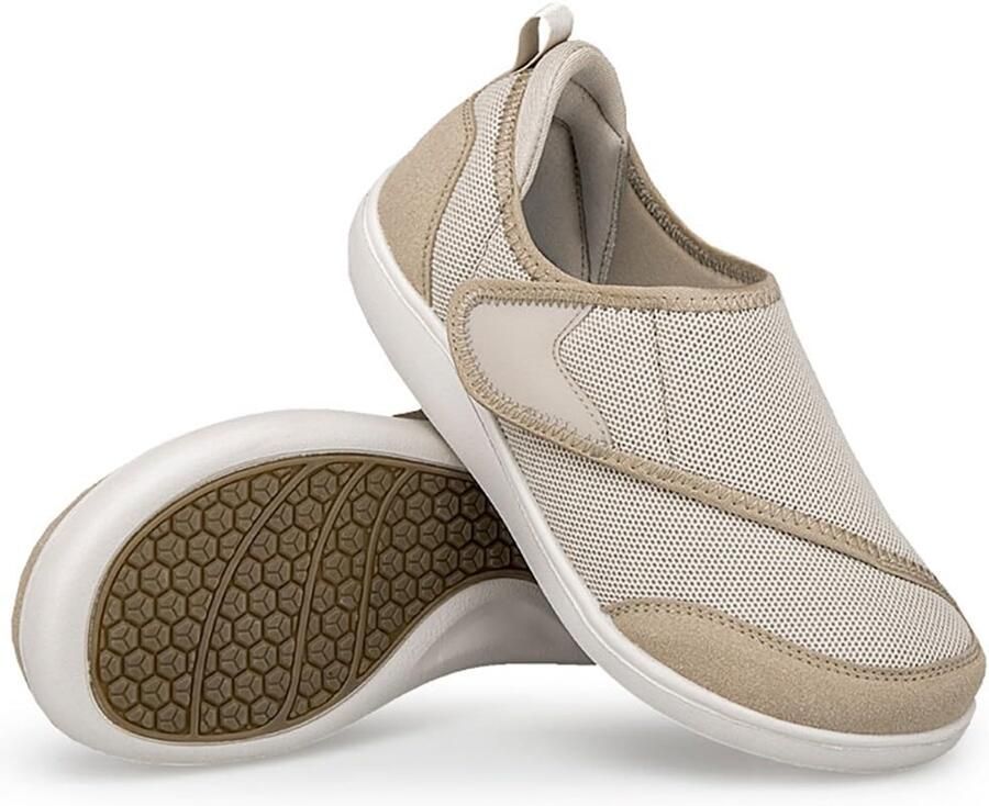 Wide Diabetische Schoenen Lichte ademhalingsactieve slipvaste orthopedische onderschoenen met kleedsluiting Senioren wandelschoenen