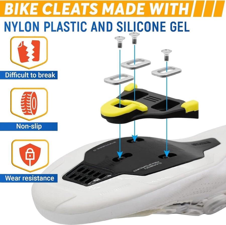 Wielren fietsschoenplaten compatibel met klikpedalen antislip racefiets en indoorfietsen