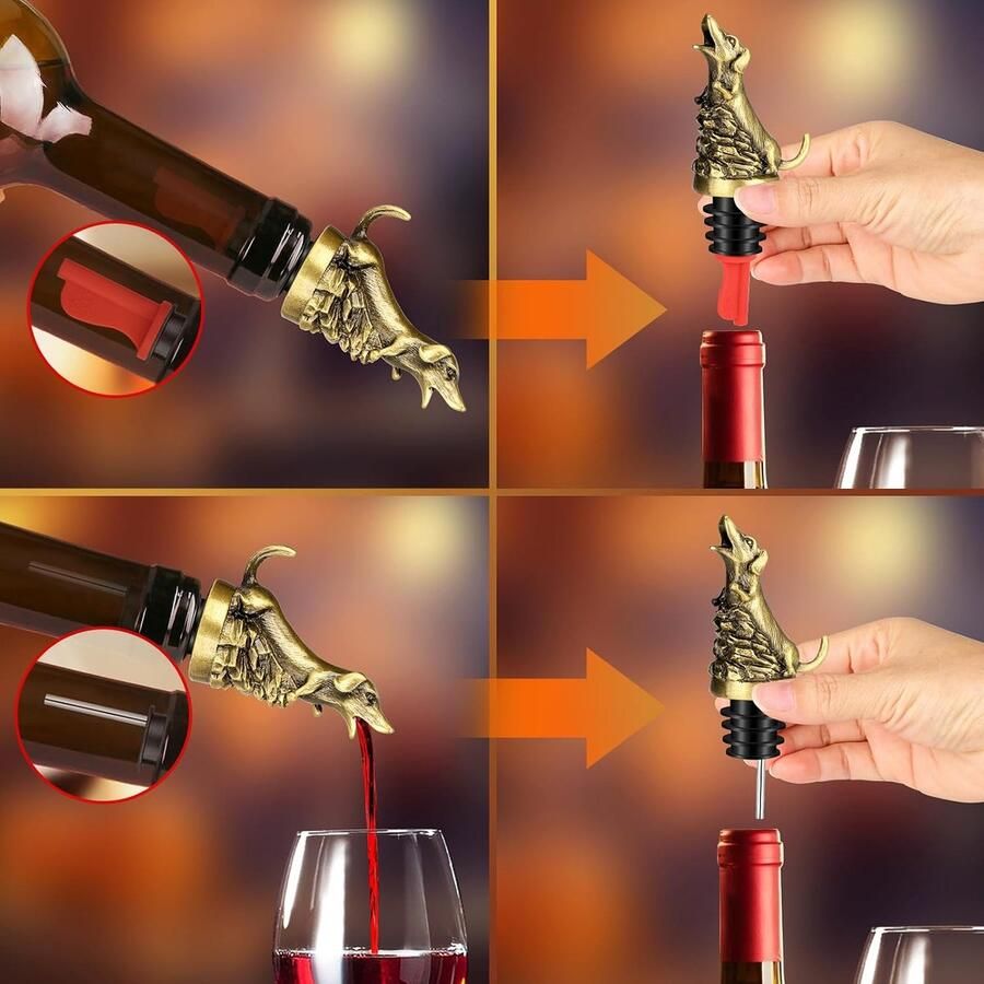 Wijn beluchter schenktuit voor alcohol bronzen worst hond fles schenker en stop voor geestelijke wijn champagne verjaardagscadeaus vaderdag geschenken teckel geschenken voor