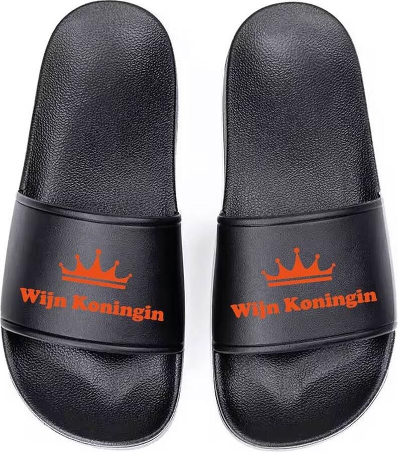 Wijn Koningin Slippers Zwart Dames Comfortabel Perfect voor Feest & Festival