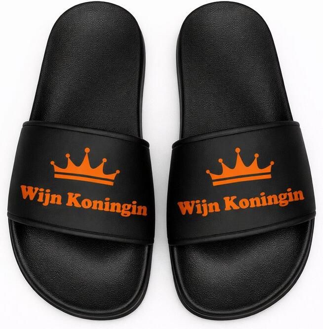 Wijn Koningin Slippers Zwart Dames Comfortabel Perfect voor Feest & Festival