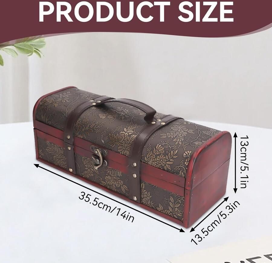 Wijnflesdoos Vintage Kofferbak Wijnfles Geschenkdoos Vintage Houten Wijnfles Opbergdoos Voor Rode Wijn Champagne Enkele Fles Verpakking Houten Wijnkist Met Deksel En Handvat