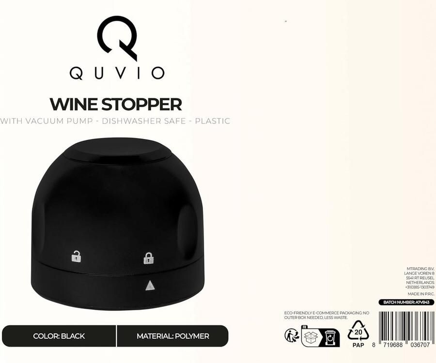 Wijnstoppers Wijnafsluiter Flessenstop Champagnestopper Wijnbewaarder Champagnebewaarder Wijndop Wijnstop Kurk Champagneafsluiter Champagnedop Champagne kurk Kunststof Zwart