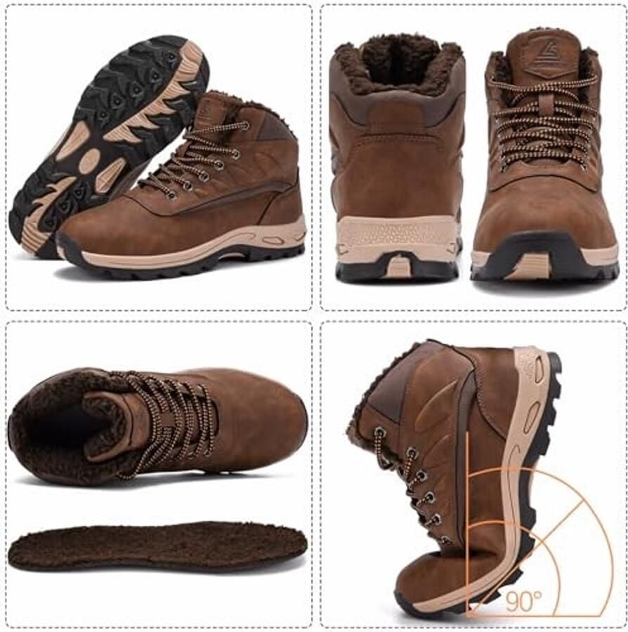 Winter Boots voor Heren Warm Voering en Waterdicht Bruin