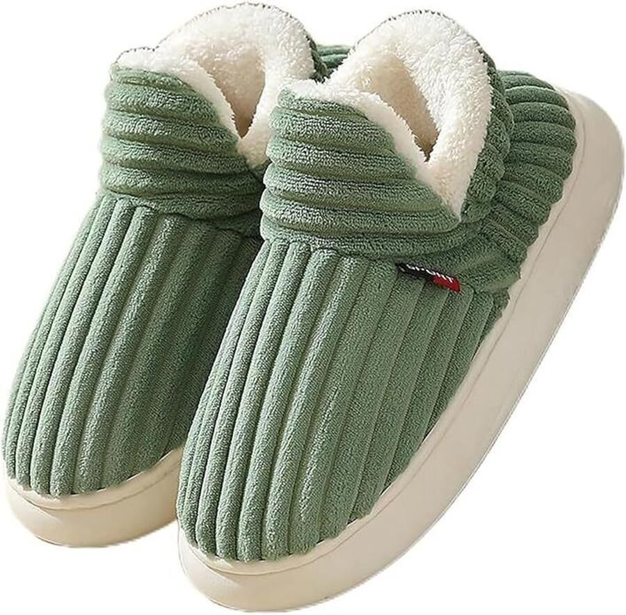 Winter dames pantoffels home cloud pantoffels warme pantoffels unisex antislip comfortabel dikke zool -Deze maten vallen klein uit wij adviseren om twee maten groter te bestellen- Groen