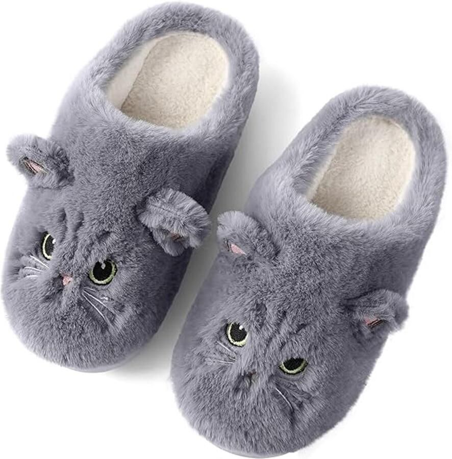 Winter katoenen pantoffels schattige katten pantoffels winter cartoon pantoffels comfortabele antislip pantoffels harige pantoffels warme pluche pantoffels