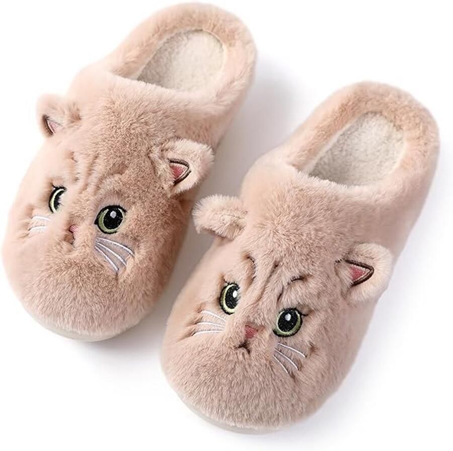 Winter katoenen pantoffels schattige katten pantoffels dames winter cartoon pantoffels comfortabele antislip pantoffels heren harige pantoffels warme pluche pantoffels 40 41 (De maten vallen klein uit bestel een maat groter!!)