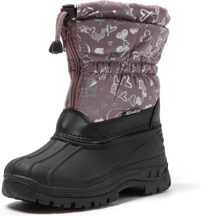 Winter Kinderlaarzen met Rits voor en Warme Waterdichte Sneeuwlaarzen