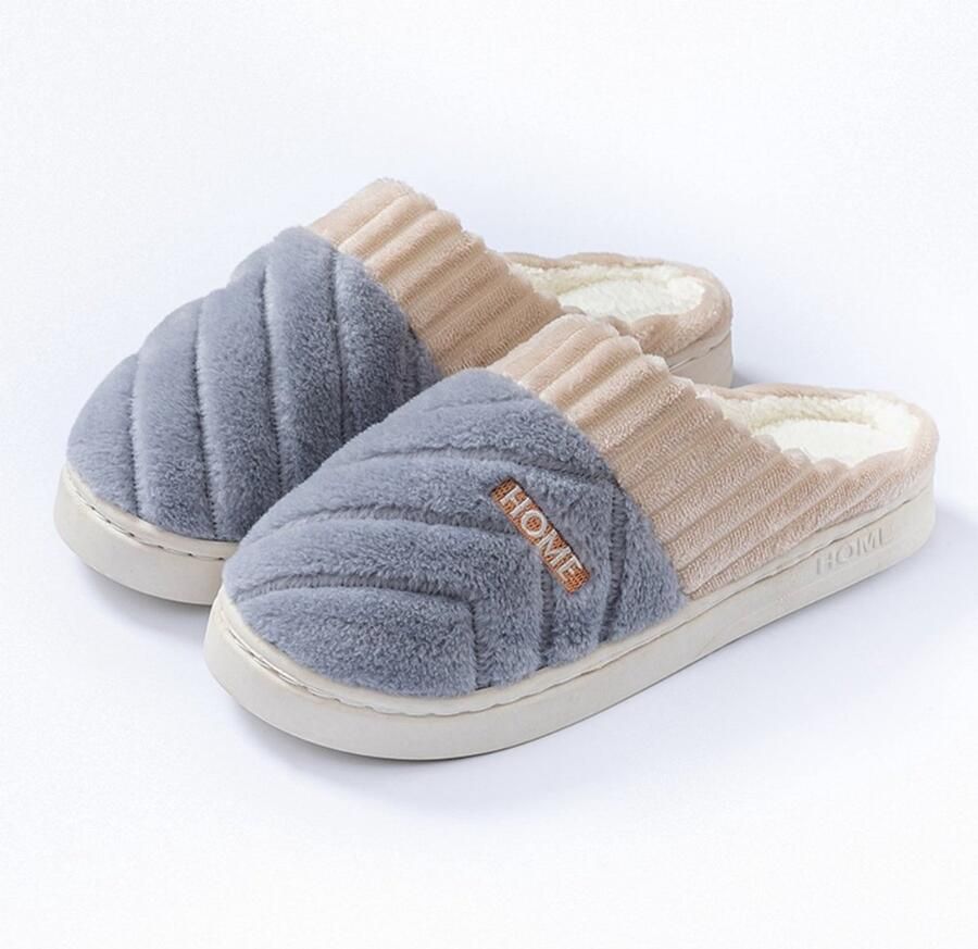 Winter pantoffels voor thuis L Binnenlengte Valt 1-2 maten kleiner Aanbevolen maten groter Dikke zool voor warm binnengebruik Gestructureerd antislip Dikke zool Pantoffels voor thuis
