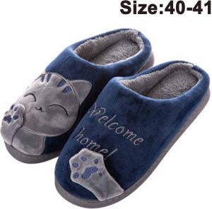 Winter Pluche Slippers Lucky Cat Patroon Herfst Indoor Home Memory Foam Zacht Dikker Warme Pluche Schoenen Slippers