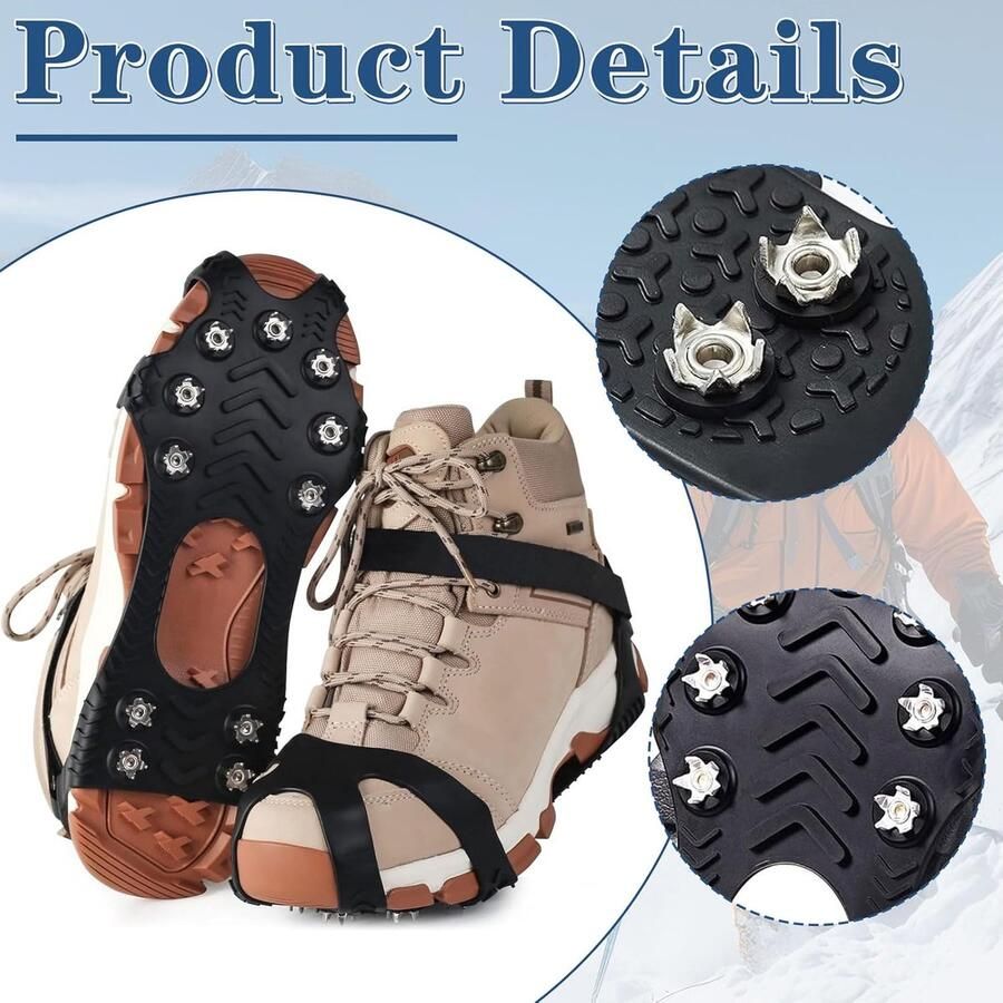 Winter Shoe Spikes Hoogwaardige spikes voor schoenen in de winter Crampons voor wandelschoenen Ideale sneeuwkettingen voor schoenen voor anti-slip veiligheid