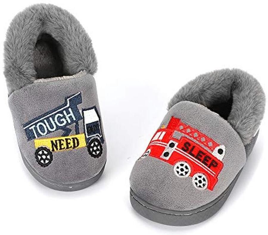 Winter Slippers Jongens Kinderen Pluche Sloffen Huis Schoenen