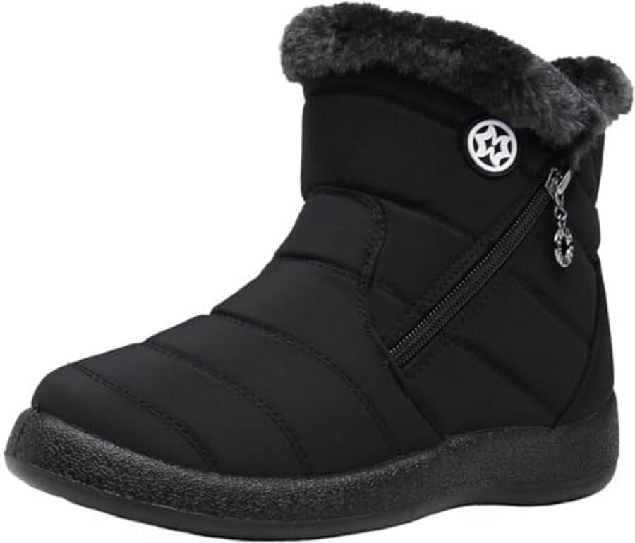 Winter Snow Boots Dames Laarsjes Warme Voeten Waterafstotend Antislip Zwart